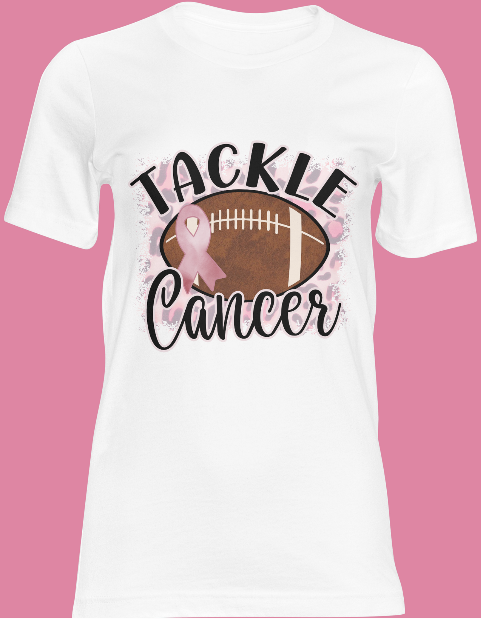 Tackle Cancer Shirt – Pink Ribbon Football Tee, Breast Cancer Awareness T-Shirt