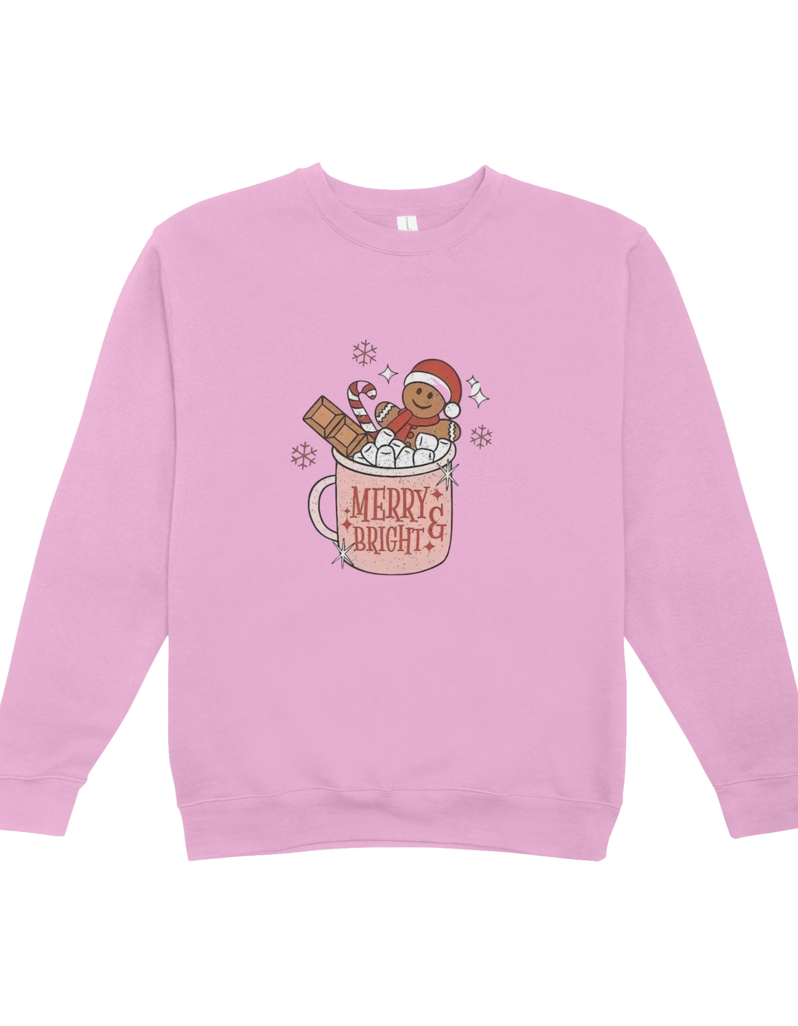 Gingerbread Hot Cocoa “Merry & Bright” Christmas Sweatshirt
