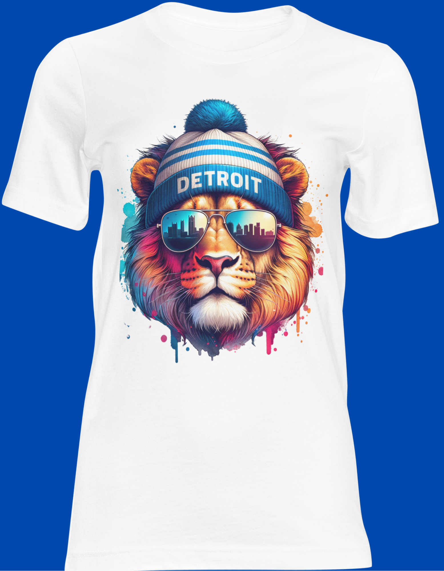 Detroit Lion Shirt – Cool Detroit Skyline Lion Tee, Urban Streetwear Graphic T-Shirt