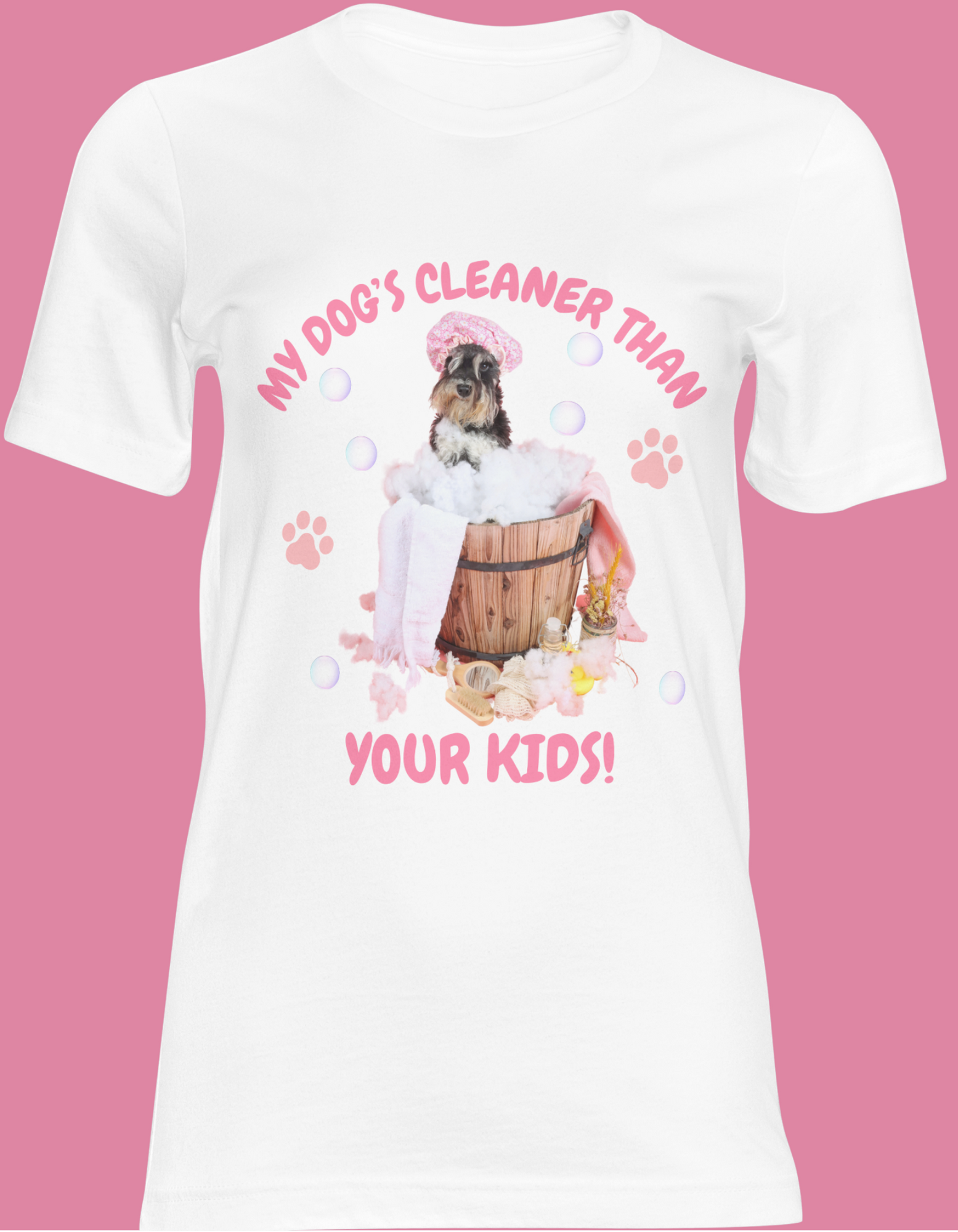 My Dog’s Cleaner Than Your Kids Shirt – Funny Dog Mom Tee, Cute Pet Humor T-Shirt