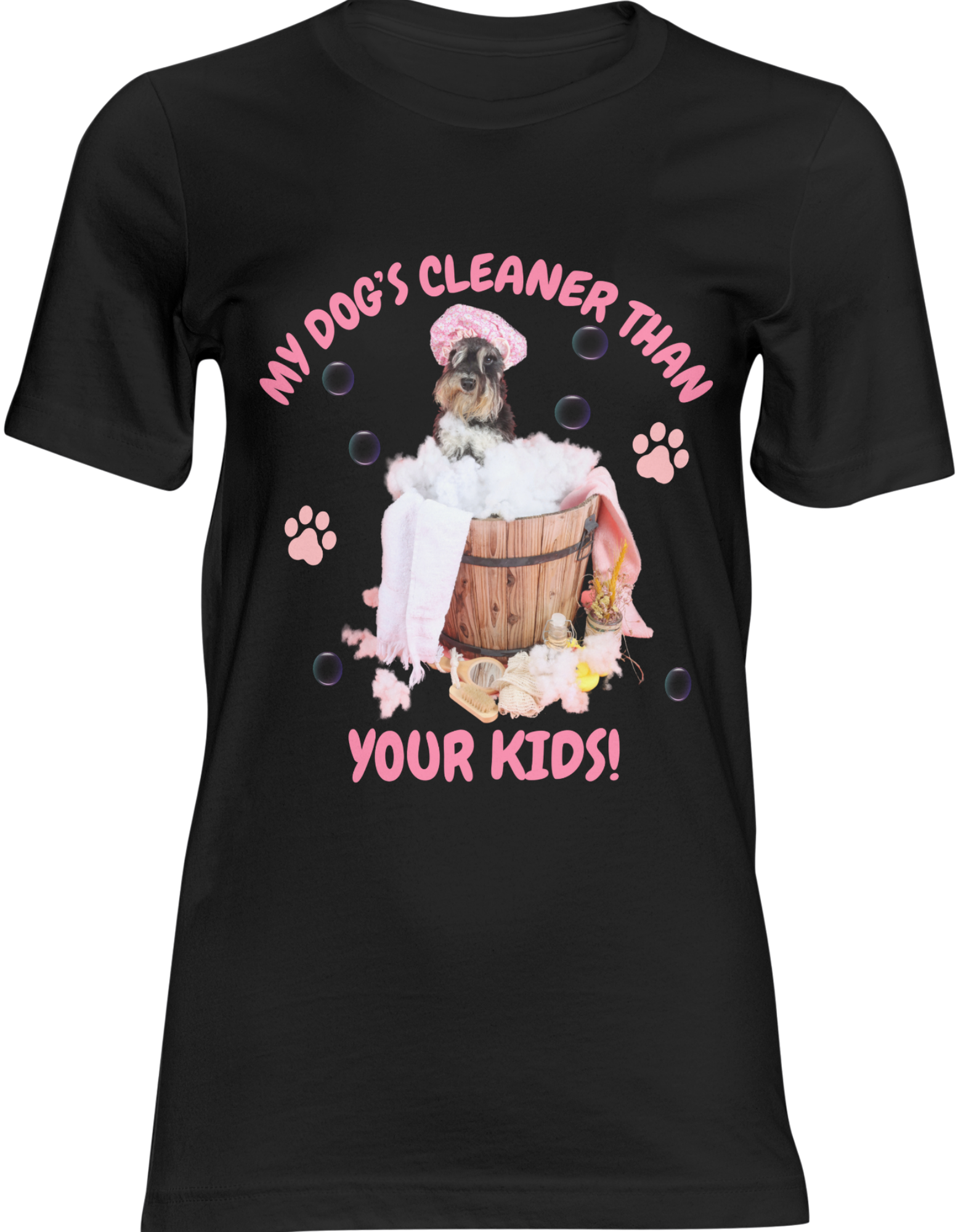My Dog’s Cleaner Than Your Kids Shirt – Funny Dog Mom Tee, Cute Pet Humor T-Shirt