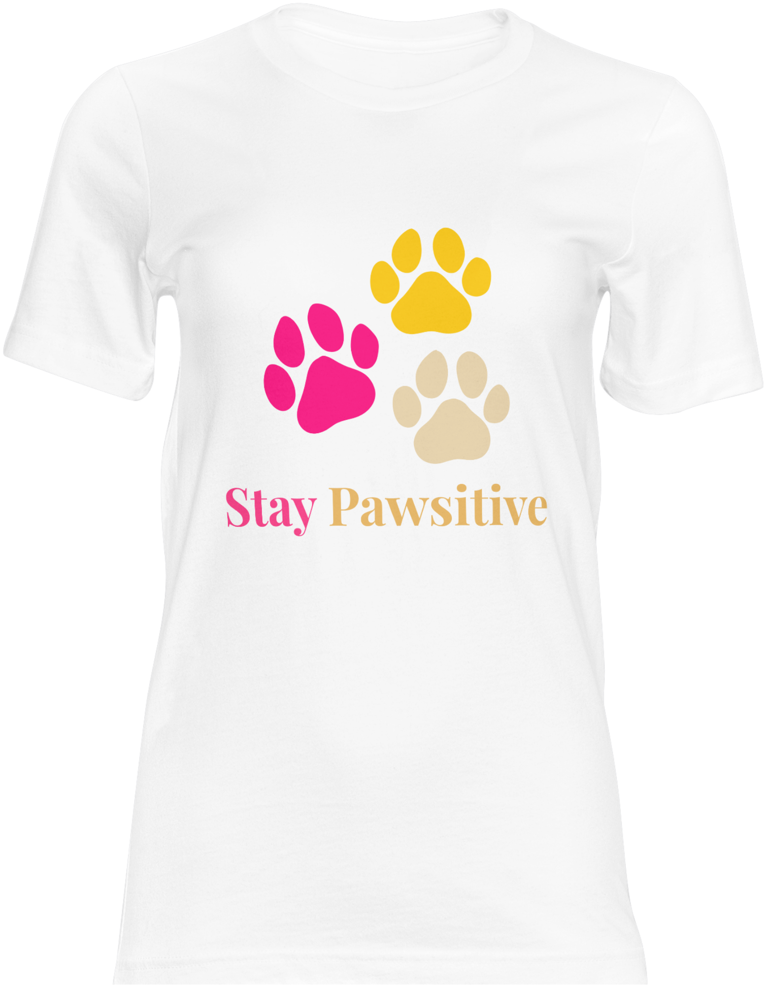 Stay Pawsitive Dog Lover T-Shirt | Colorful Pet Graphic Tee