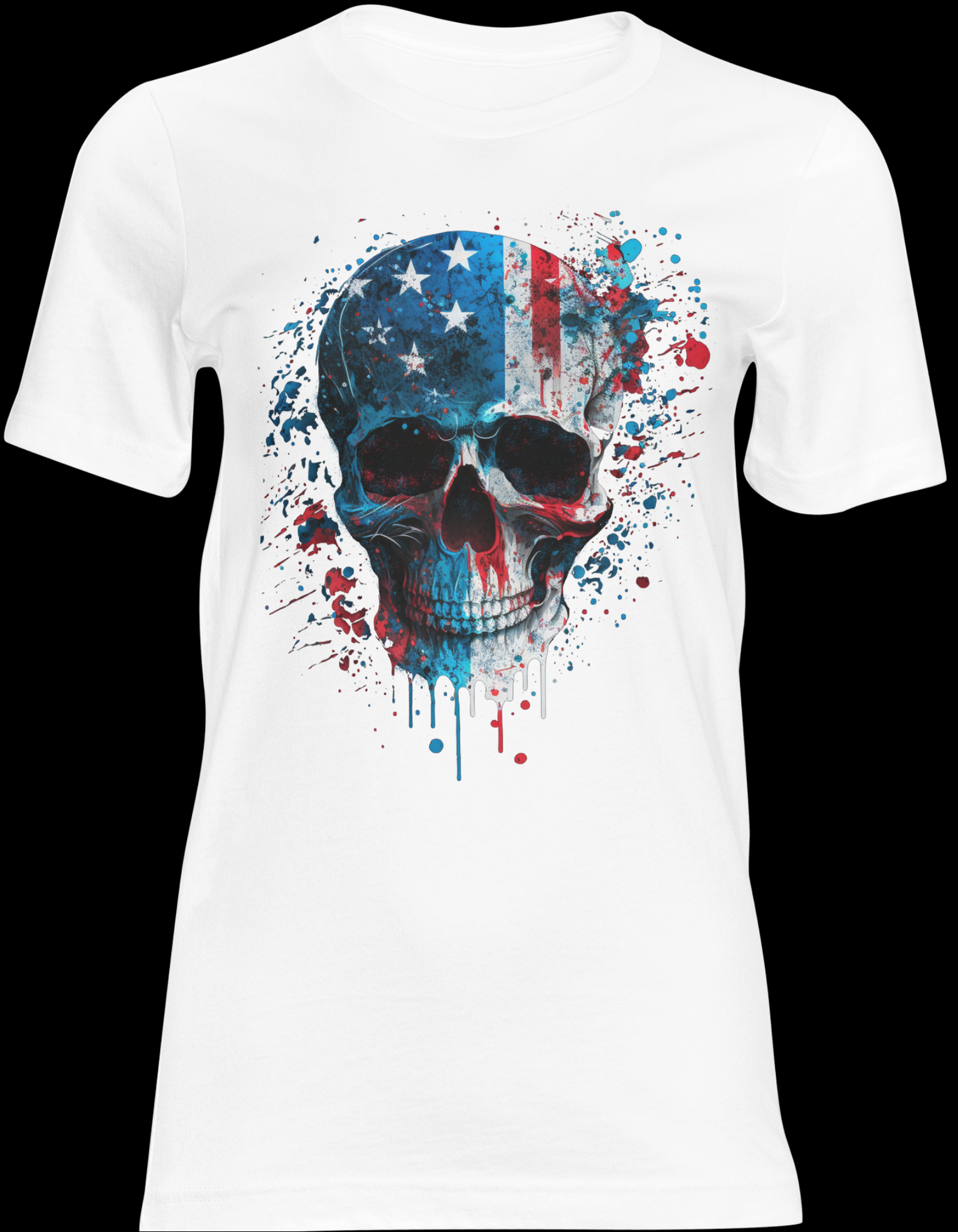 American Flag Skull Graphic T-Shirt | Patriotic Bold Streetwear Tee