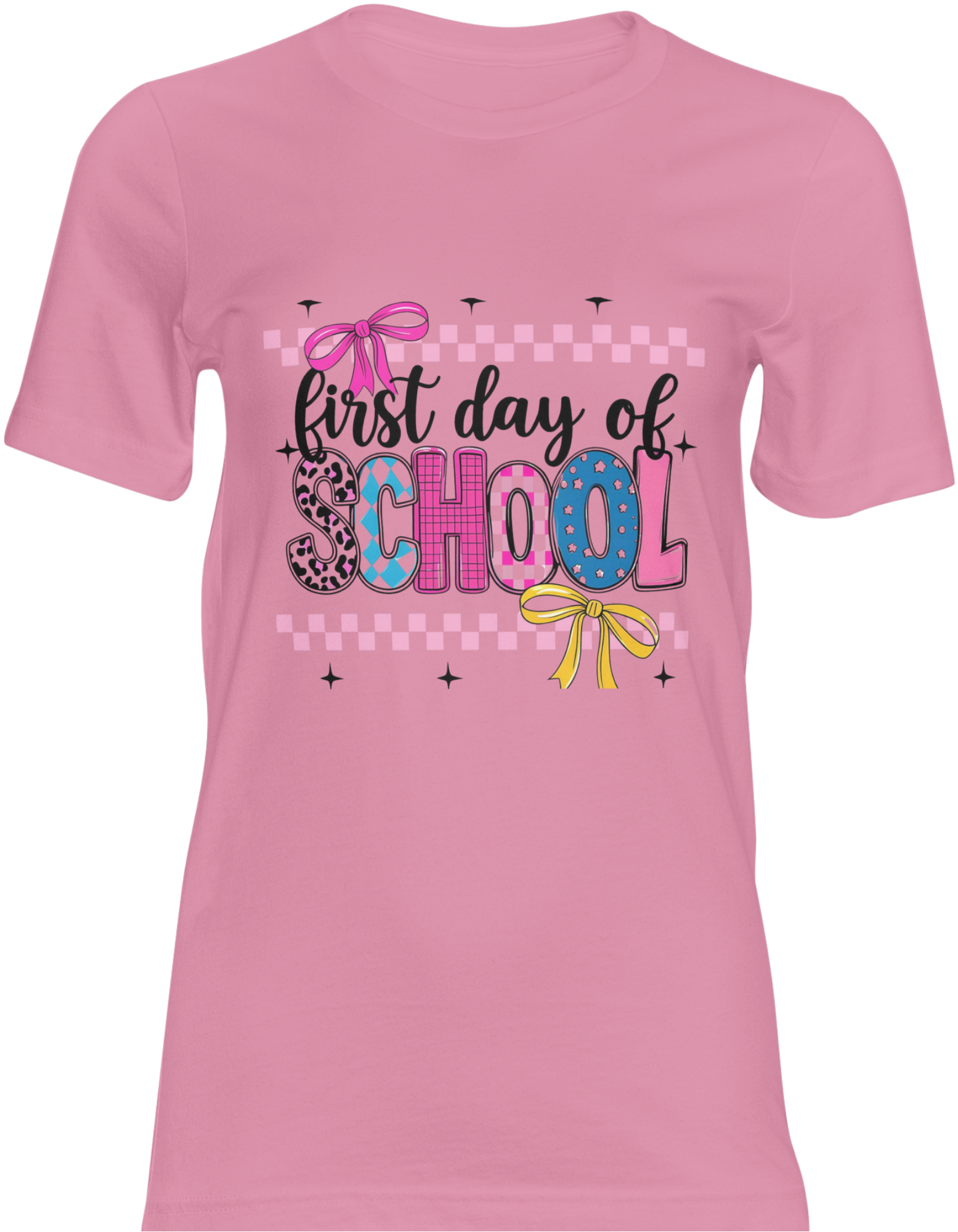 First Day of School Pink Bow Kids Shirt