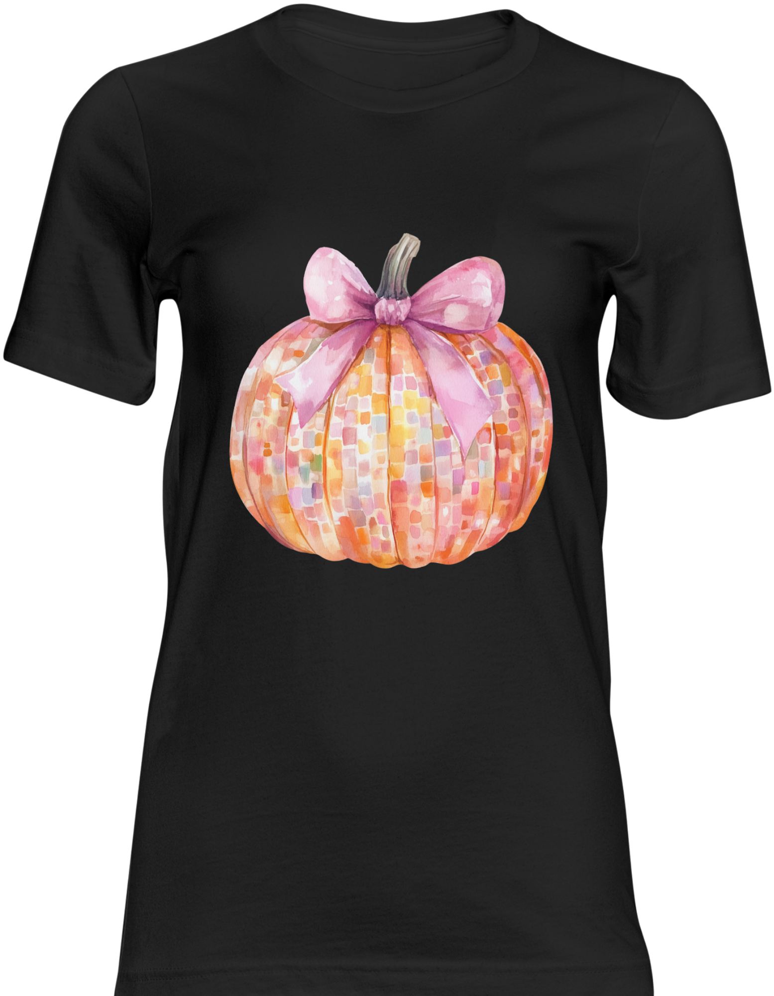 Pink Bow Pumpkin T-Shirt – Cute Girly Halloween Fall Tee